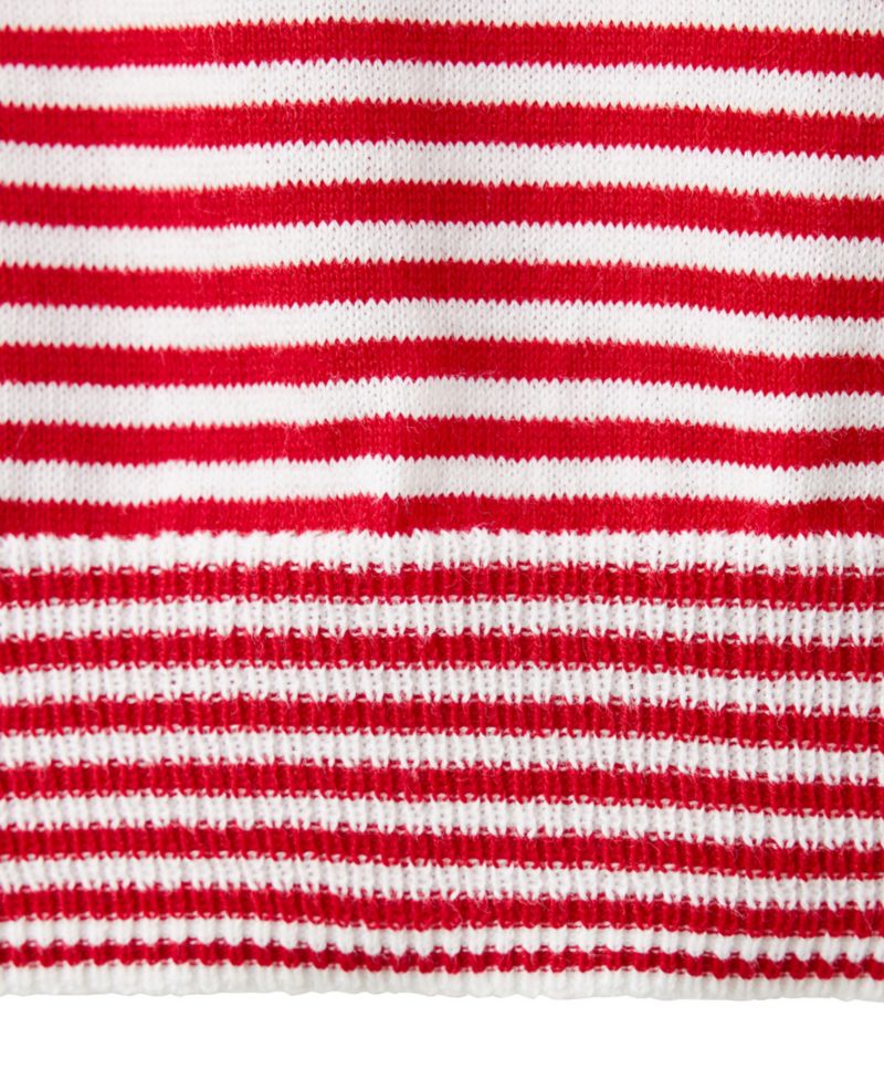 Women's Striped Polo Short-Sleeve Sweater