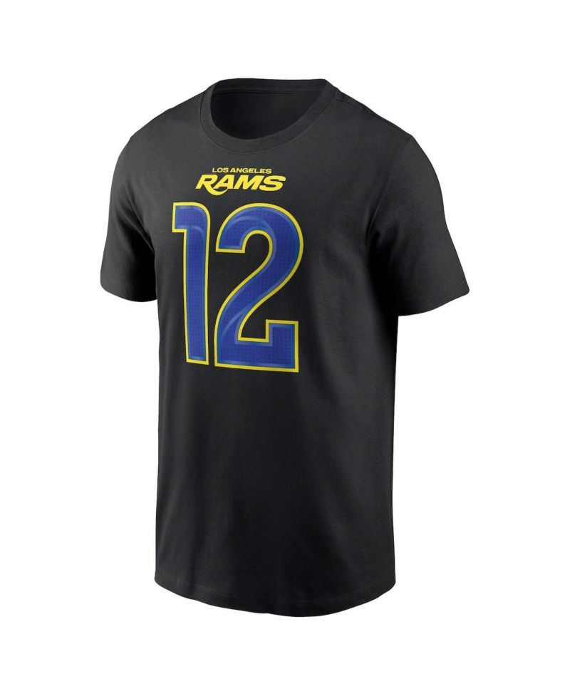 Men's Puka Nacua Black Los Angeles Rams Carbon Name & Number T-Shirt