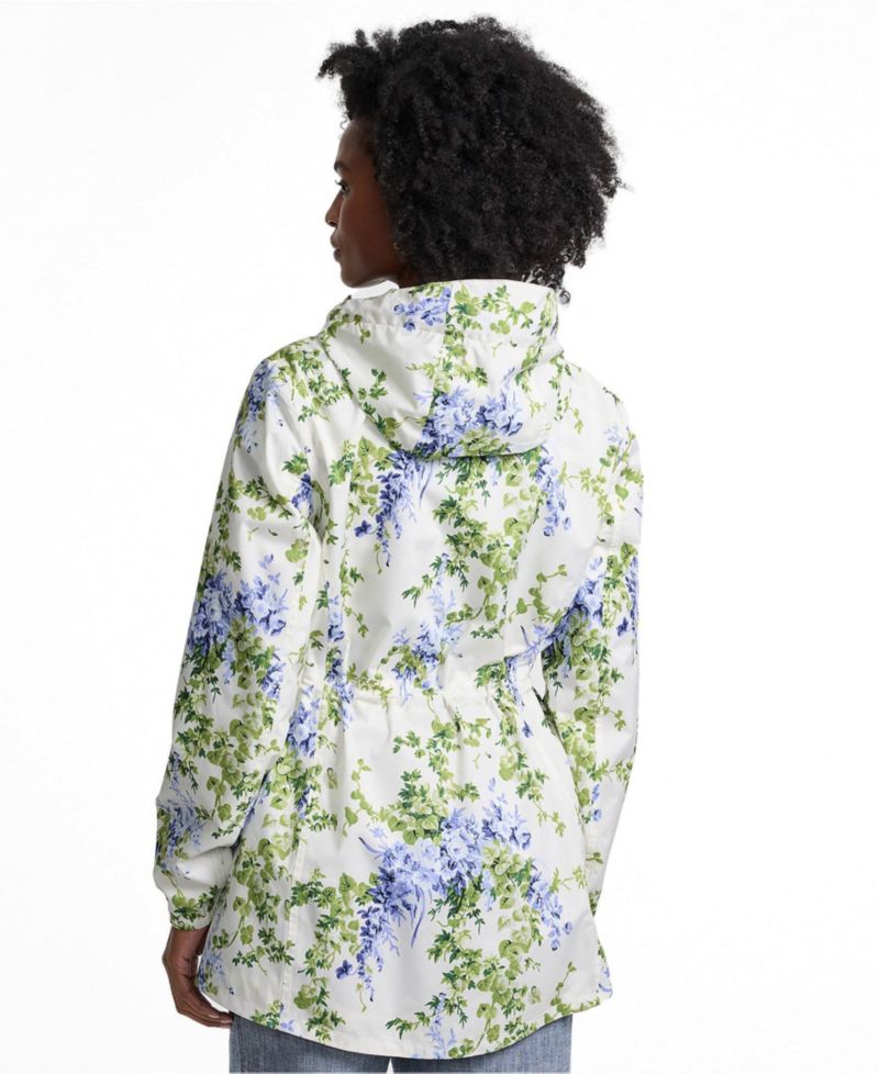 Women's Print Waterproof Hooded Packable Raincoat