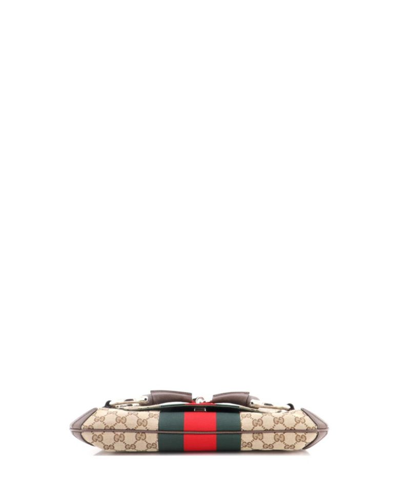 Medium Horsebit NM Web Chain Clutch GG Canvas