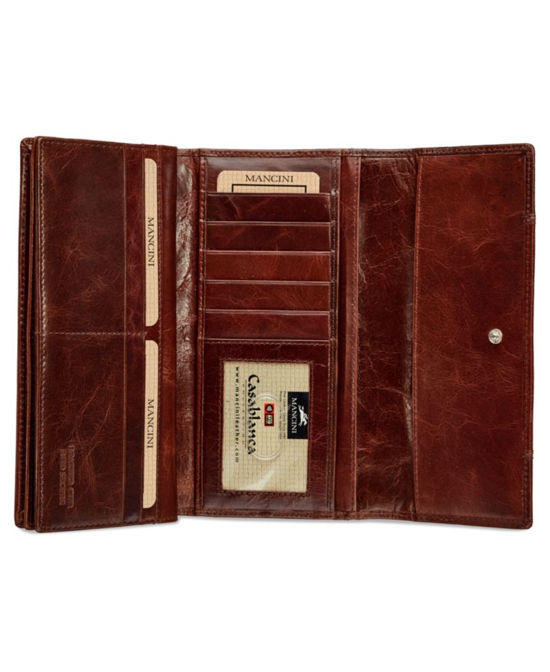 Casablanca Collection RFID Secure Ladies Trifold Wing Wallet