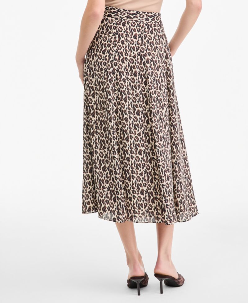Women's Evera Leopard-Print Midi A-Line Skirt