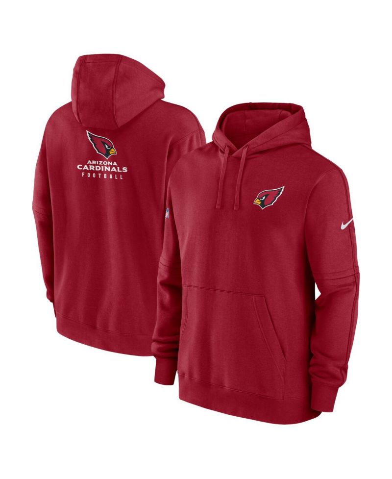 Men's Cardinal Arizona Cardinals Sideline Club Fleece Pullover Hoodie