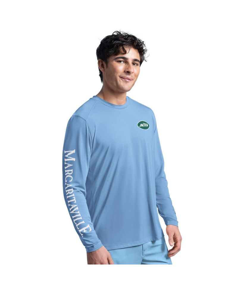 Men's Light Blue New York Jets Rock Harbor Long Sleeve Rashguard T-Shirt