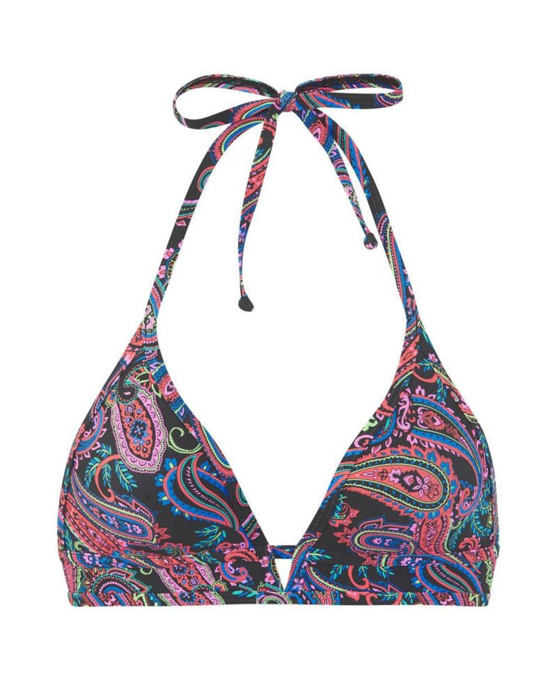Women's Paisley Print Removable Pads Triangle Bikini Top