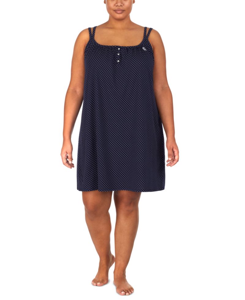Cotton Knit Double-Strap Nightgown