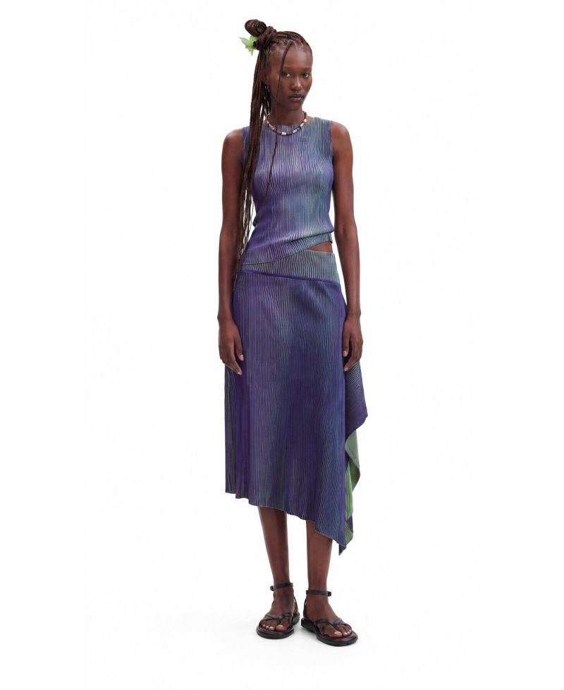 Women's Long iridescent knit skirt