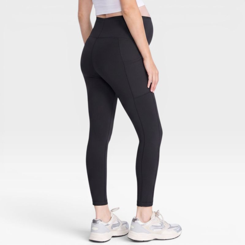 Women's High Waist Over the Belly Active Pocket Ankle Legging - 2-pack - Motherhood