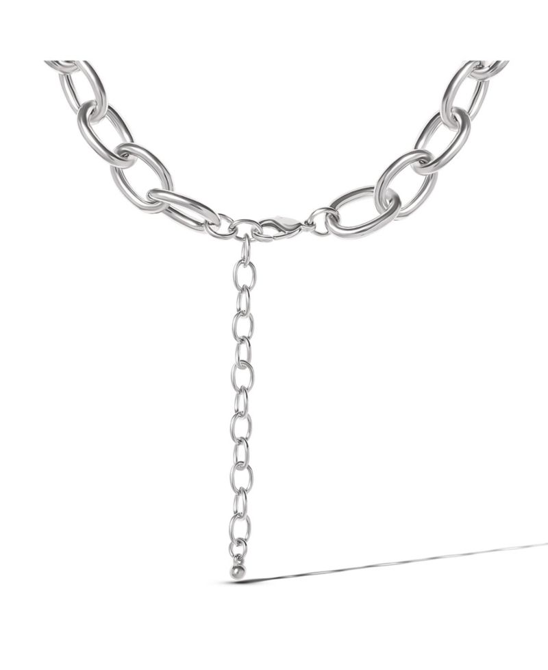 -Tone Oval PavÃ© Link Statement Necklace