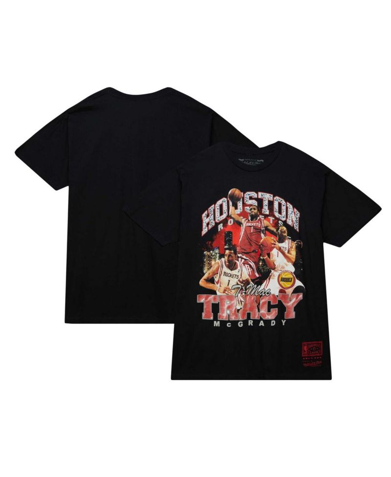 Men's Tracy McGrady Black Houston Rockets Hardwood Classics Bling Concert Player T-shirt