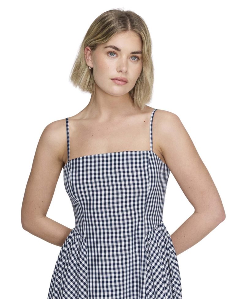 Women's Romina Gingham Square Neck Sleeveless Midi Dress