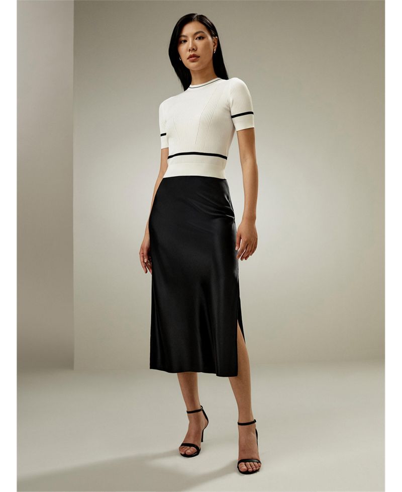 Women's Ribbed Knit Silk Crop Top