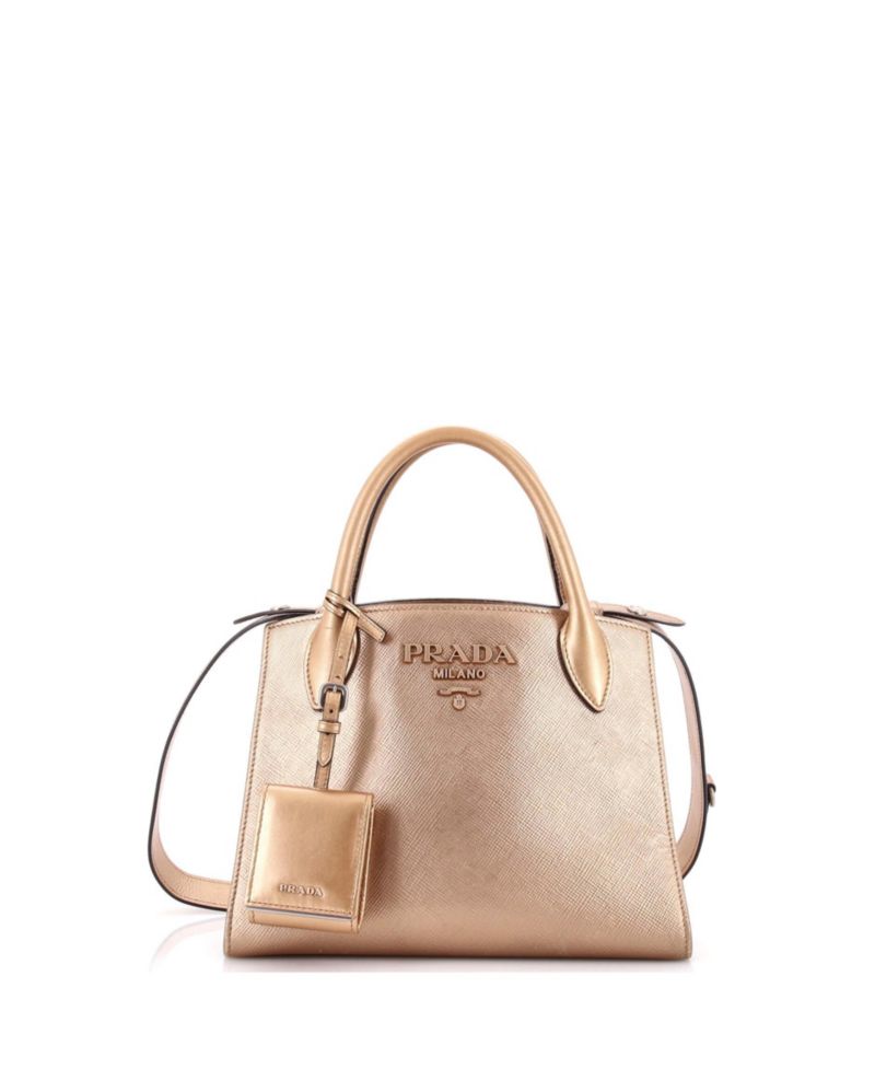 Small Monochrome Tote Saffiano with City Calf