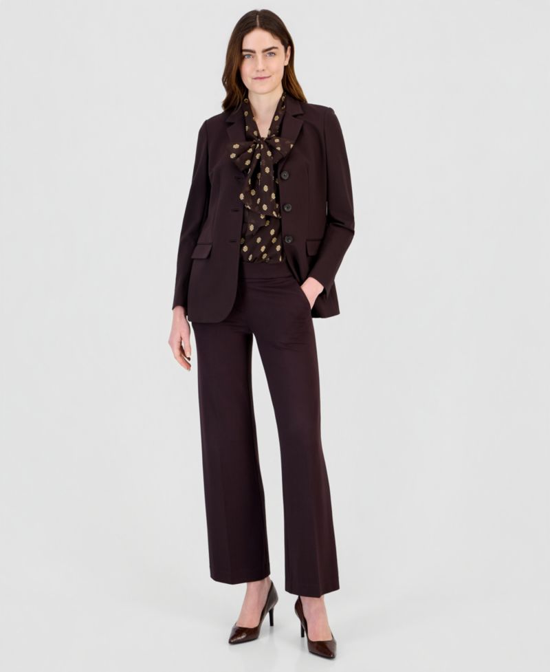 Blazer, Tie-Neck Top & Pants
