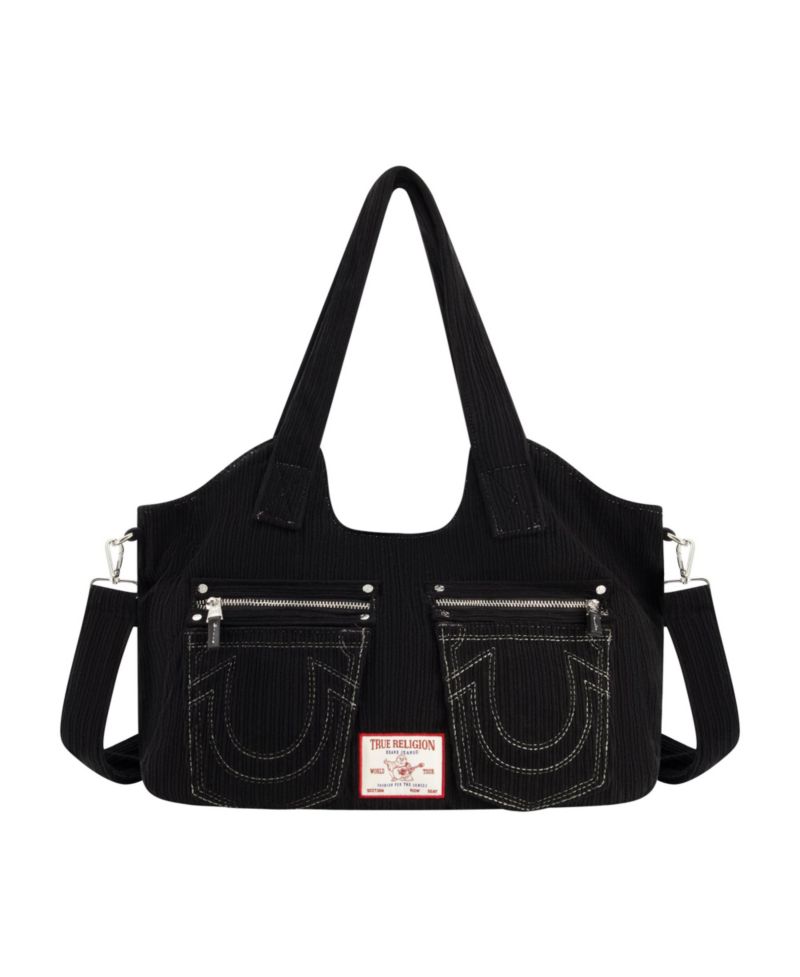 Horseshoe stitch Corduroy satchel.