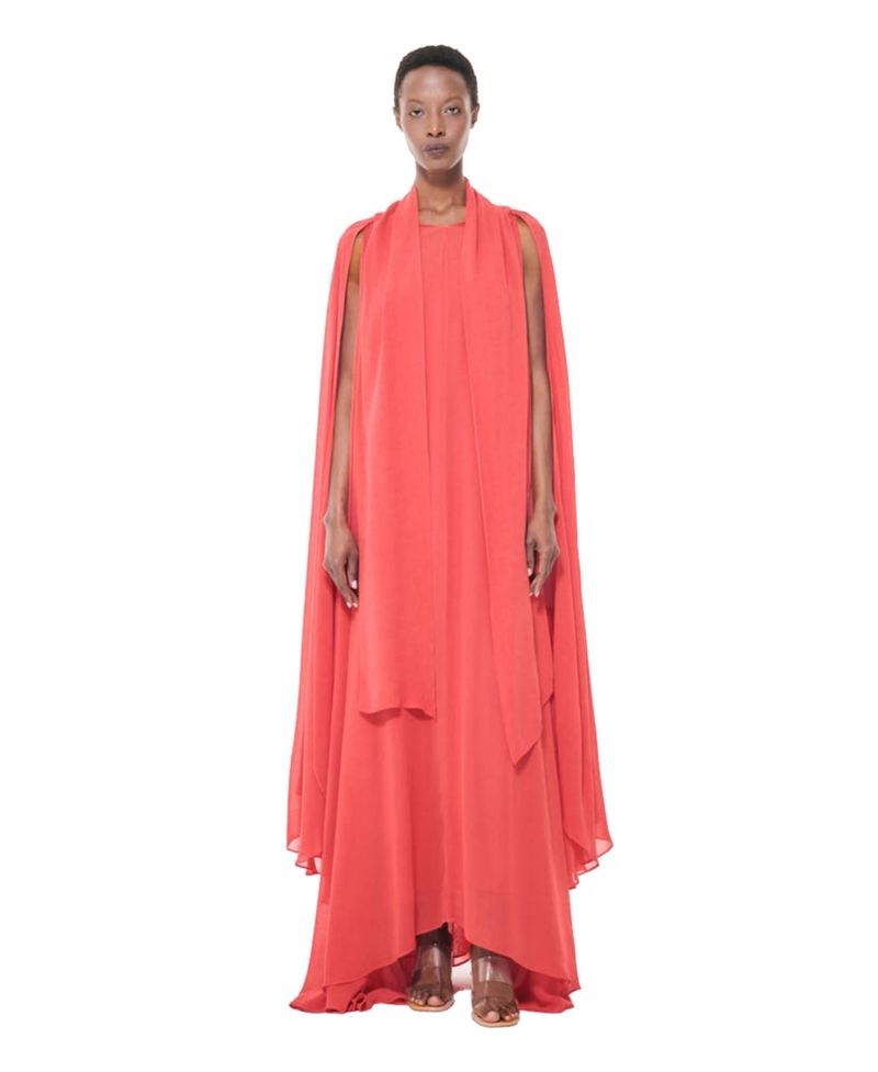 Women's Cape Detail Maxi Loose-Fit Sleeveless Kaftan