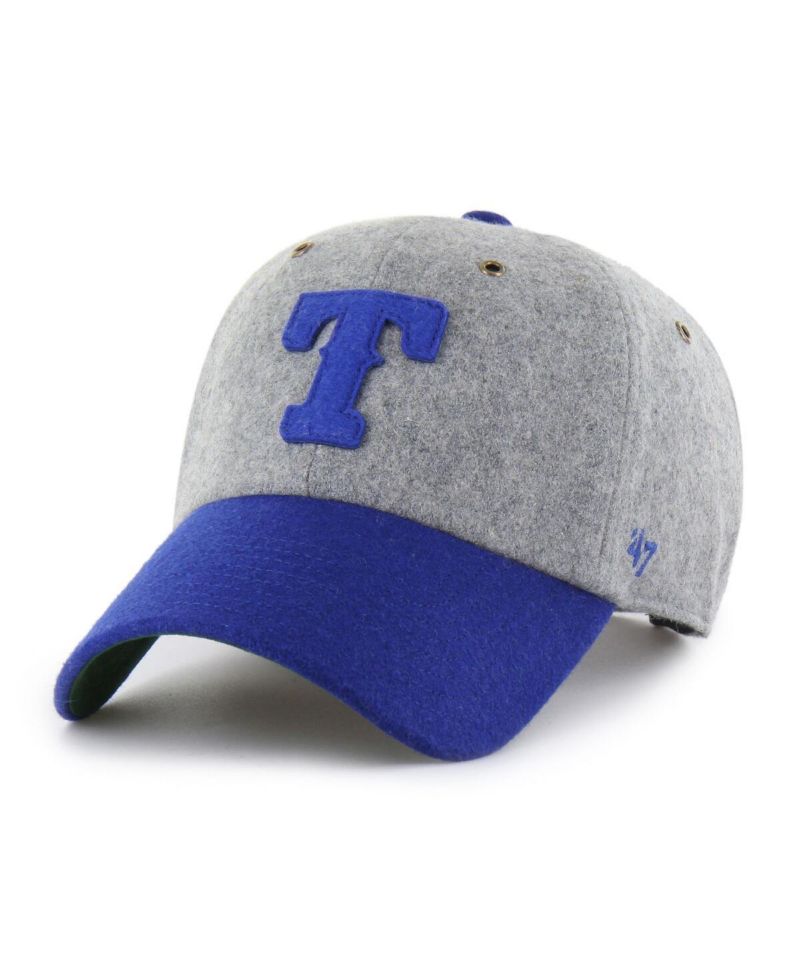 Men's Gray/Royal Texas Rangers Golden Age Wool Clean Up Adjustable Hat
