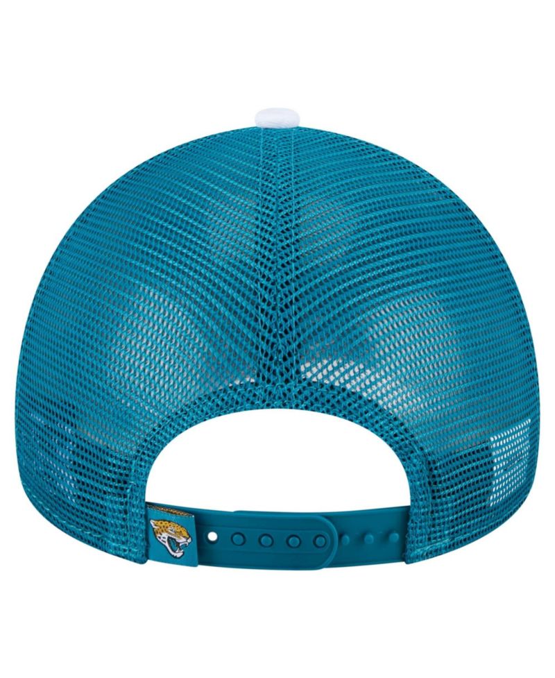 Big Boys and Girls Teal Jacksonville Jaguars Sport Night Color Block 9FORTY A-Frame Trucker Adjustable Hat