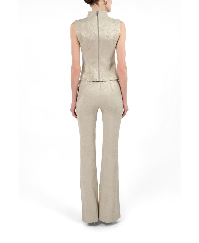 Women's Snake Print Jacquard Flare Trousers