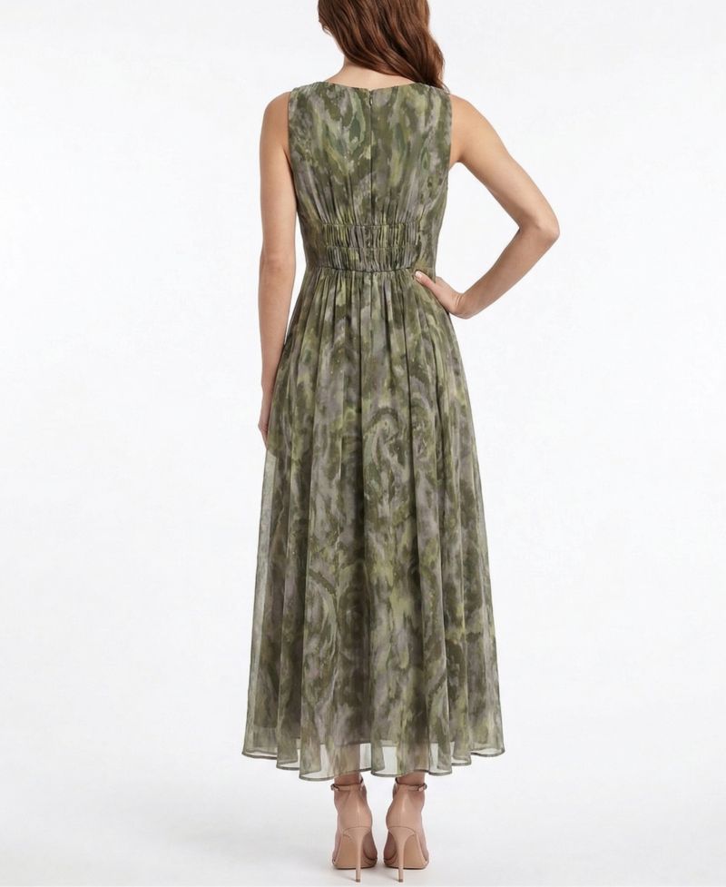 Women's Shirred V-Neck Dress