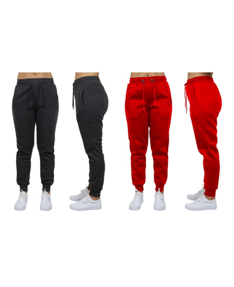 Women's Loose Fit Fleece Jogger Sweatpants, Pack of 2