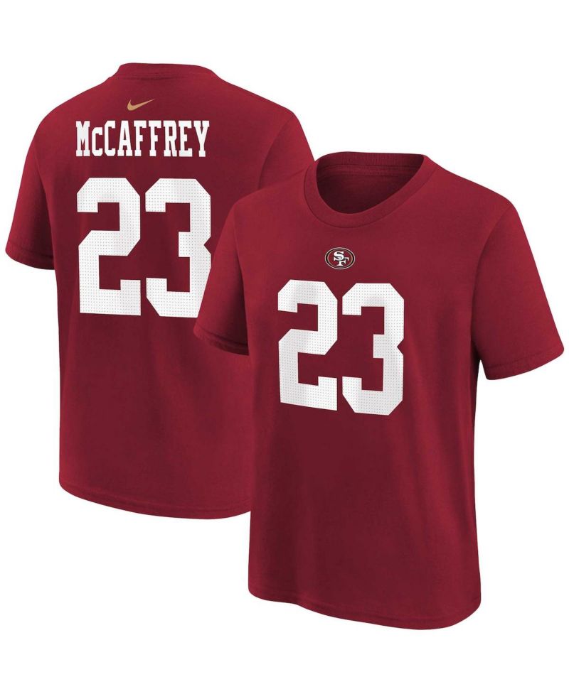 Little Boys and Girls Christian McCaffrey Scarlet San Francisco 49ers Player Name and Number T-shirt