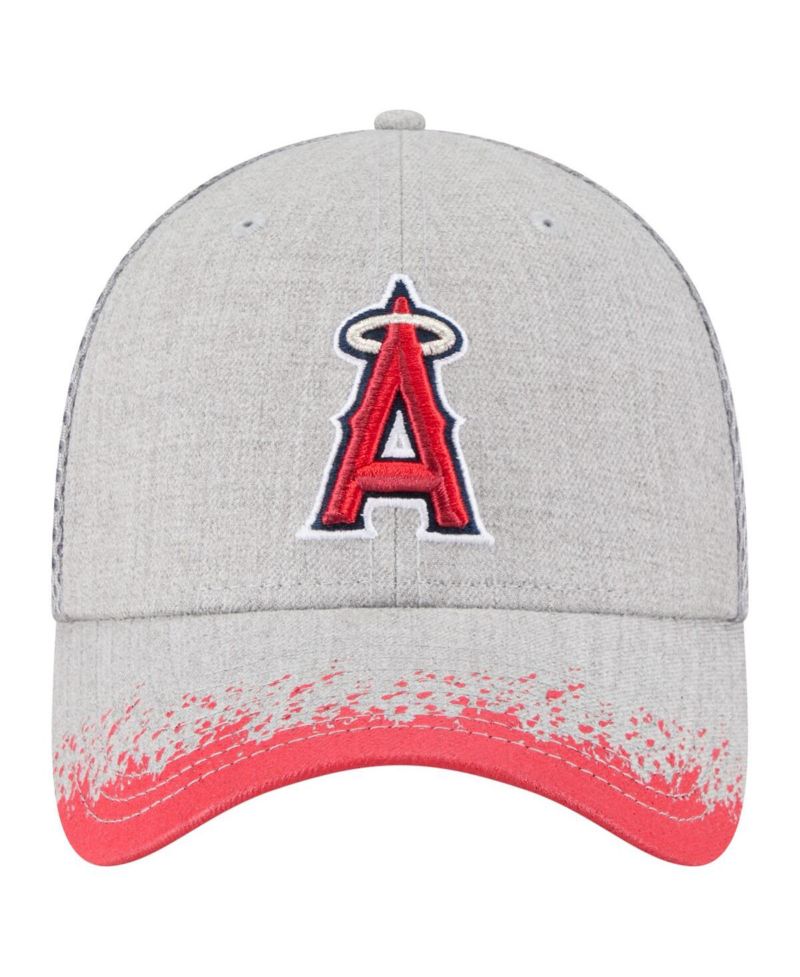 Men's Gray Los Angeles Angels Visor Paint Splatter 39THIRTY Flex Hat