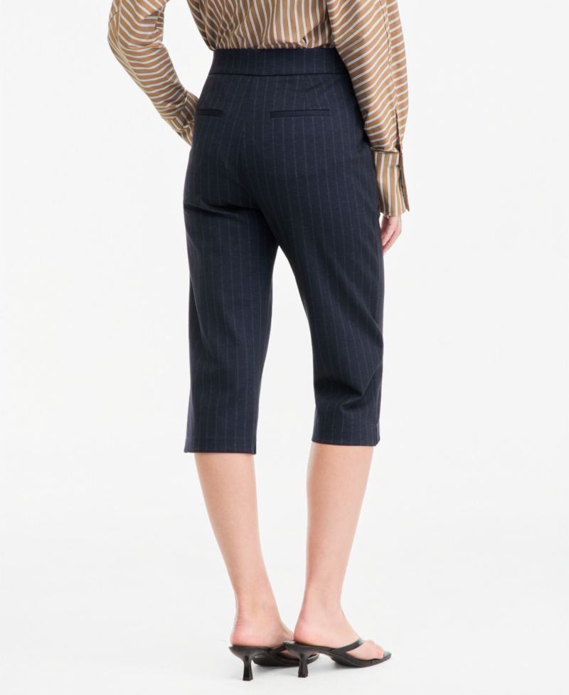 Women's Pinstripe Skinny-Leg Suiting Capris