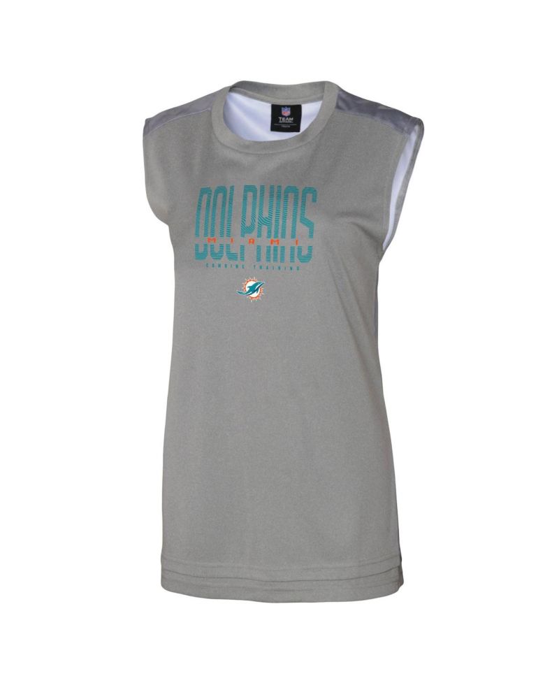 Women's Gray Miami Dolphins No Sweat Tank Top