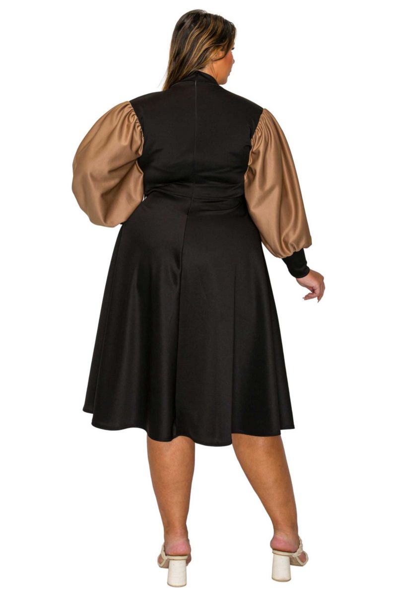 Women's Plus Size Calissa Colorblock Midi Dress