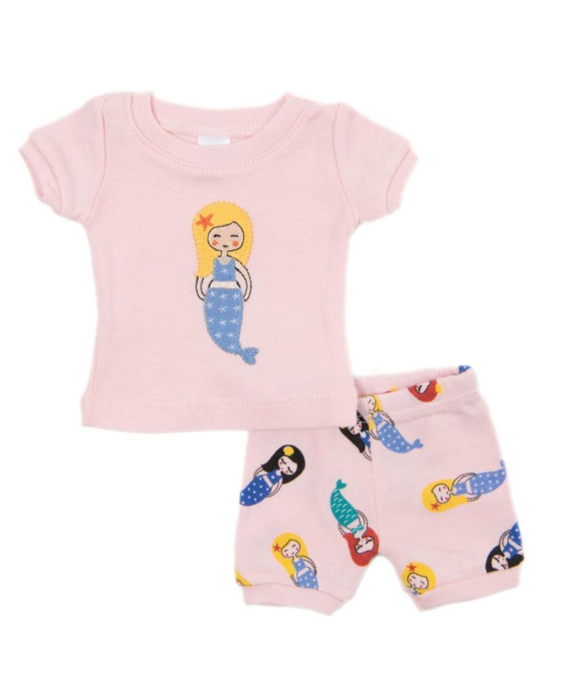 Toddler Girls Matching Doll Snug-Fit Cotton Short Sleeve Pajamas
