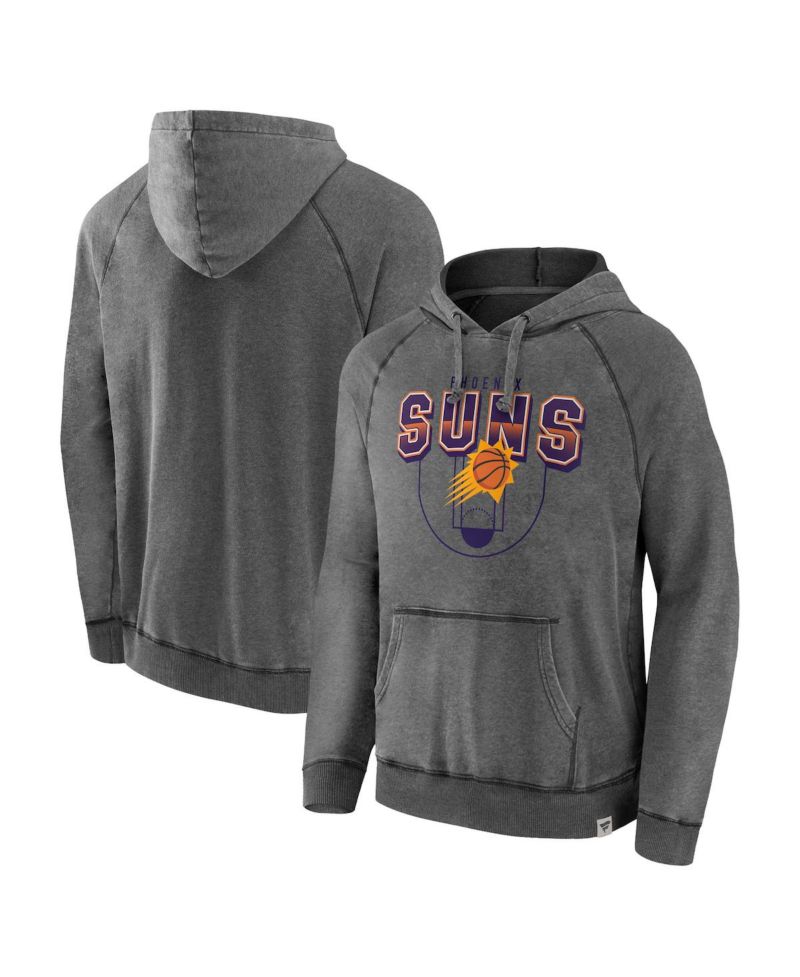 Men's Gray Phoenix Suns Acquisition True Classics Vintage-Like Snow Wash Pullover Hoodie