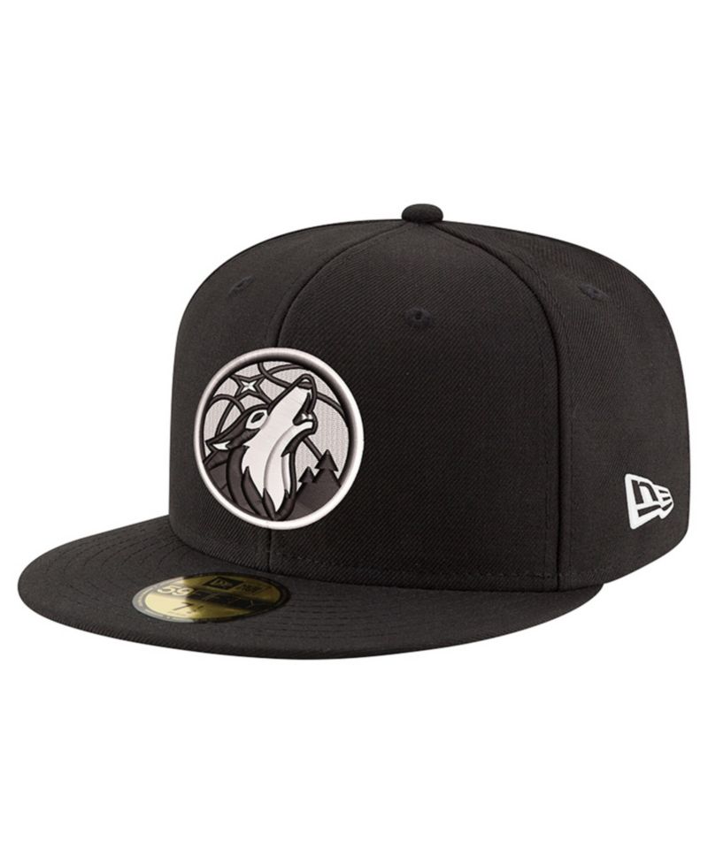Men's Black/White Minnesota Timberwolves 59FIFTY Fitted Hat