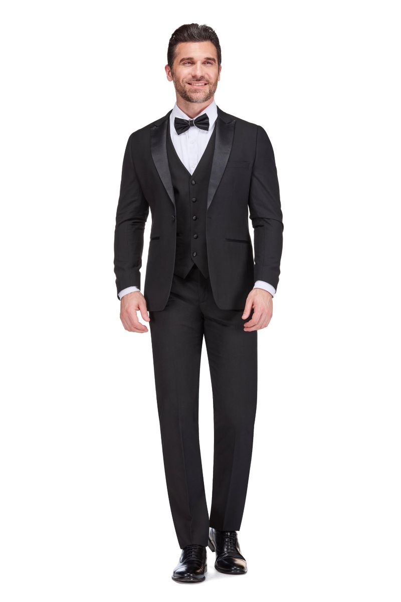 Men's 3-Piece Slim Fit Tuxedo with Peak Lapel