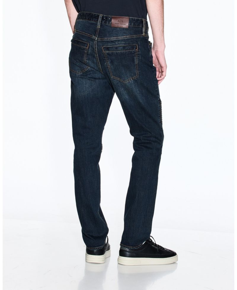 Men's Skinny Biker Denim Jeans