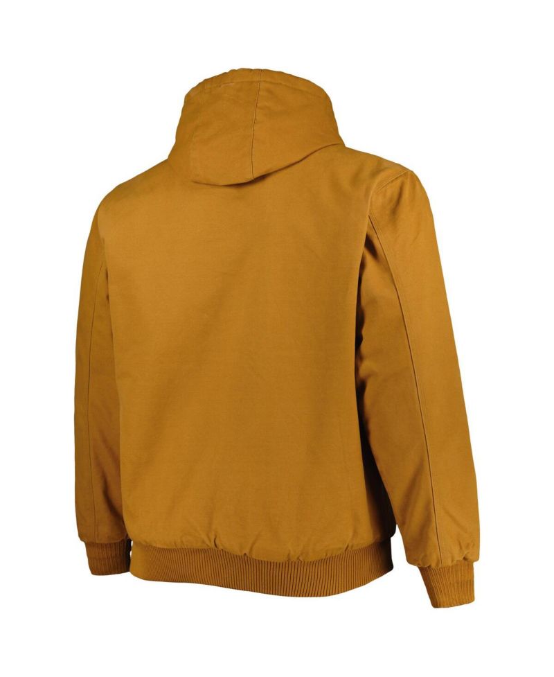 Men's Tan Detroit Lions Big & Tall Dakota Canvas Hoodie Full-Zip Jacket