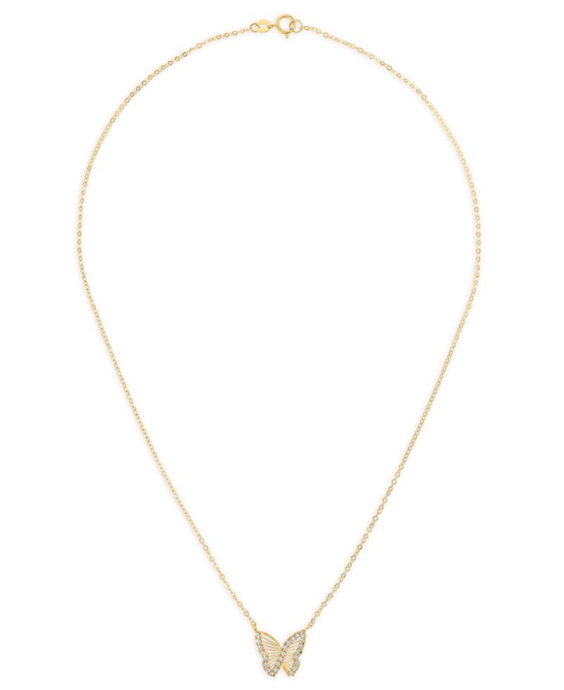 Butterfly Necklace in 10k Two-Tone Gold