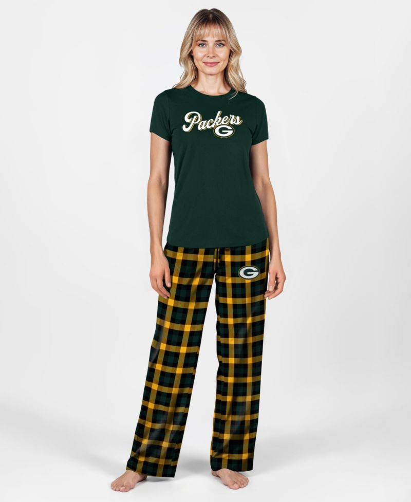 Women's Green Green Bay Packers Highland Sleep Set