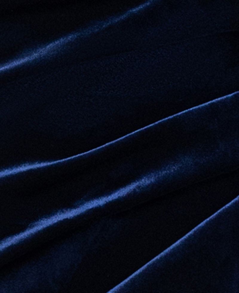 Petite Ruffled Off-The-Shoulder Velvet Gown