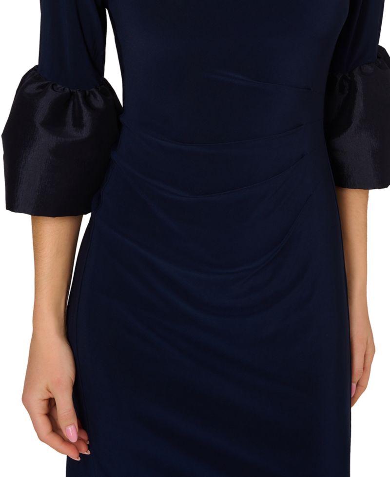 Women's Bell-Cuff Draped Jersey Dress