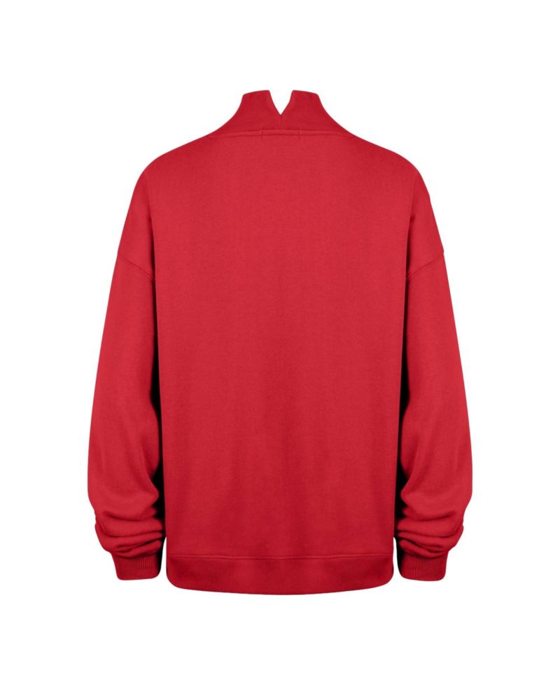Women's San Francisco 49ers Oversized Graphic Vantage Mock Neck Sweatshirt