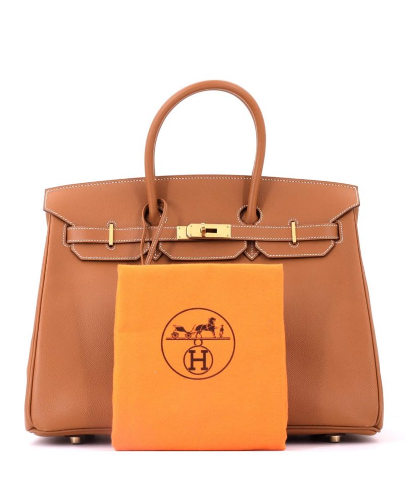 Pre-Owned Hermes Birkin 35 Handbag Brown Epsom with Gold Hardware