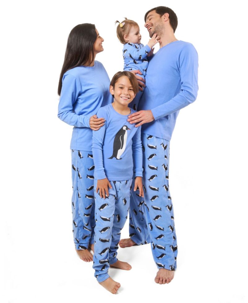 Kids Matching Family Cotton Top and Fleece Pants Holiday Pajamas (6-14)