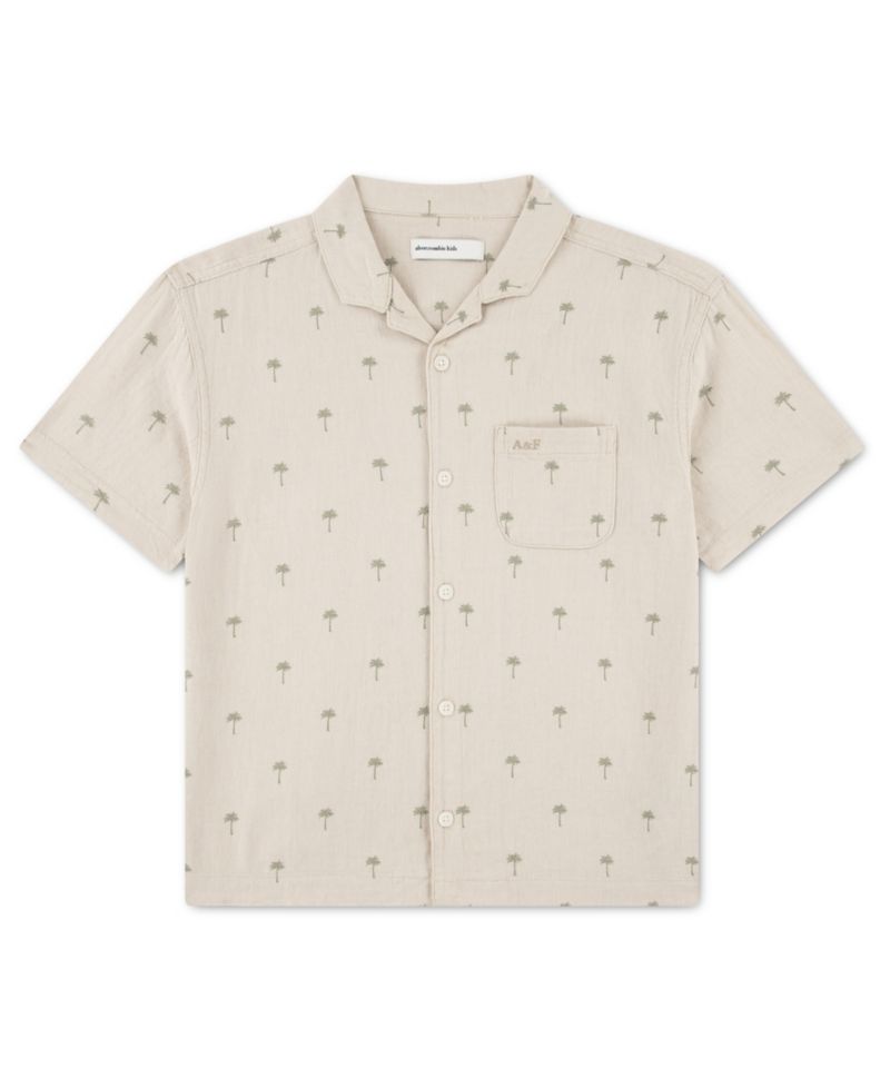Boys' Short-Sleeve Linen Camp Shirt