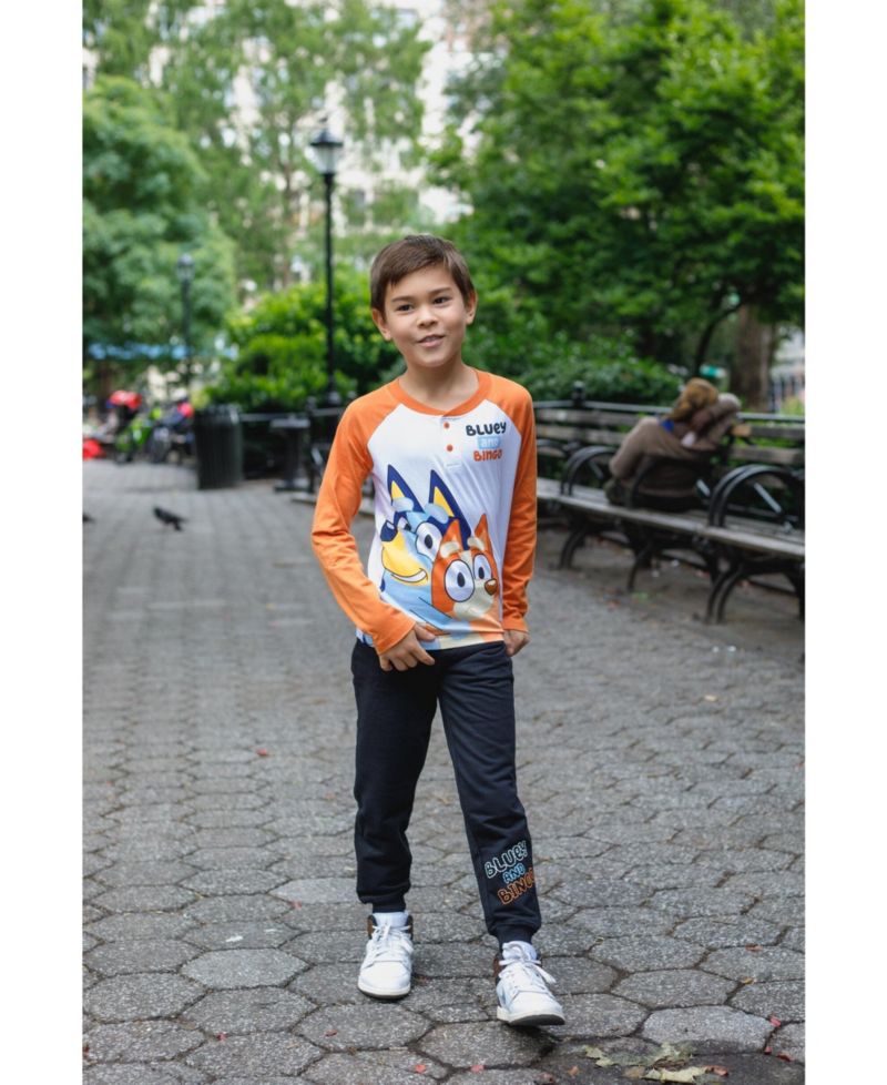 Little Boys Henley T-Shirt and French Terry Pants