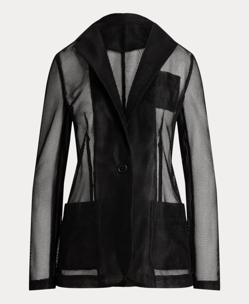 Petite Mesh Single-Button Blazer