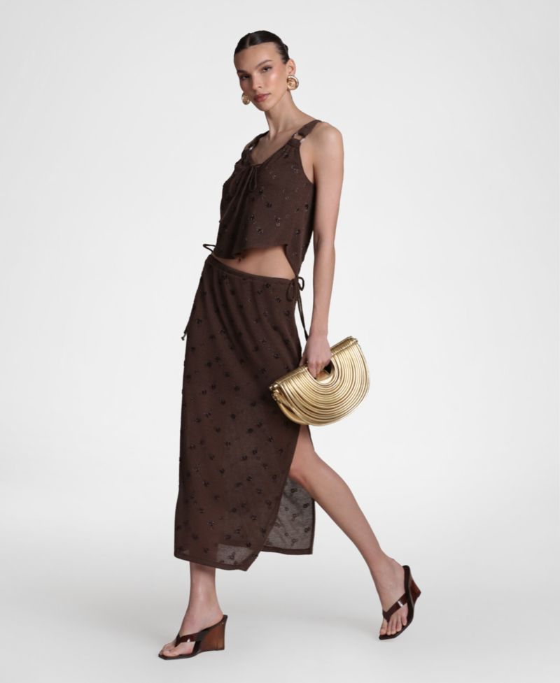 Women's Embellished Sweater Midi Skirt