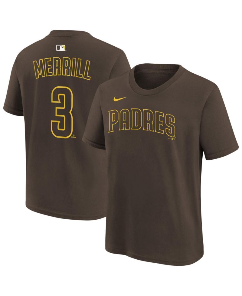 Big Boys and Girls Jackson Merrill Brown San Diego Padres Name & Number T-Shirt