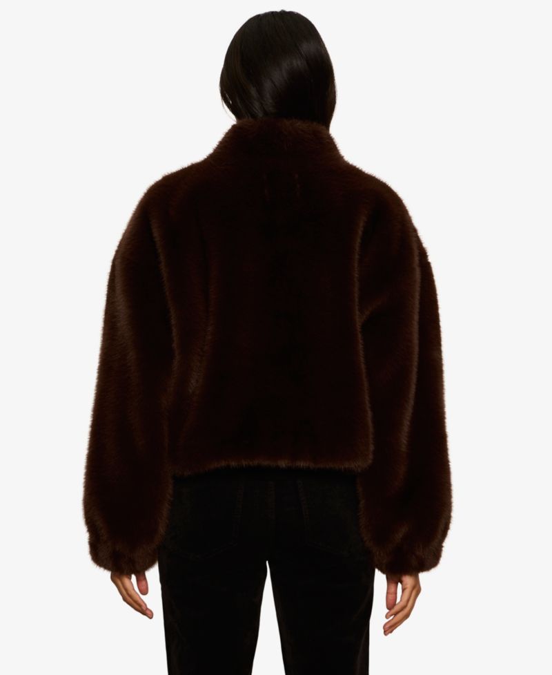 Women's Everest Faux Fur Funnel-Neck Zipper Bomber