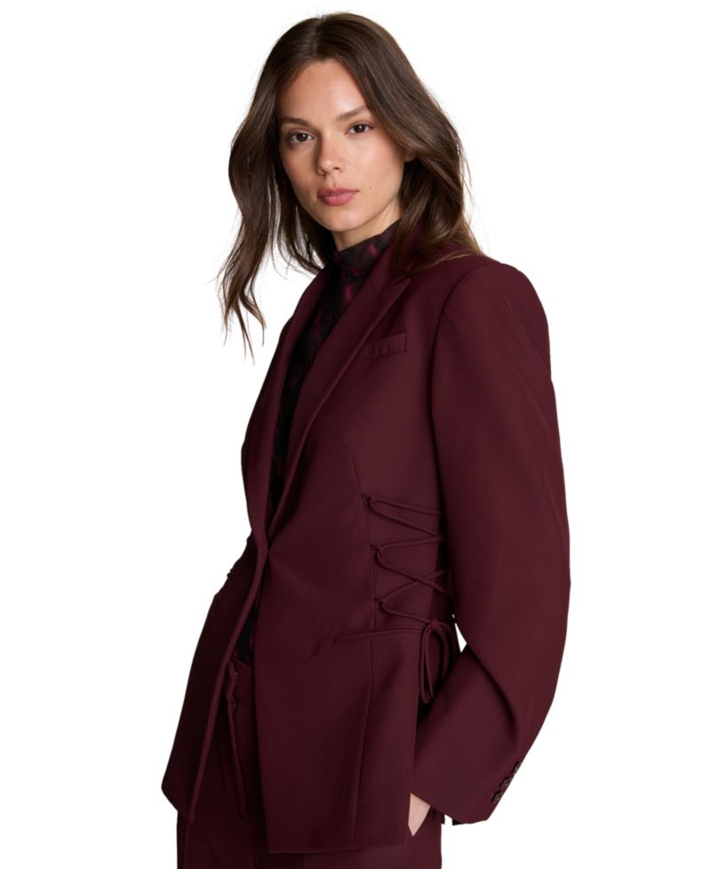 Women's Side lacing One Button Blazer